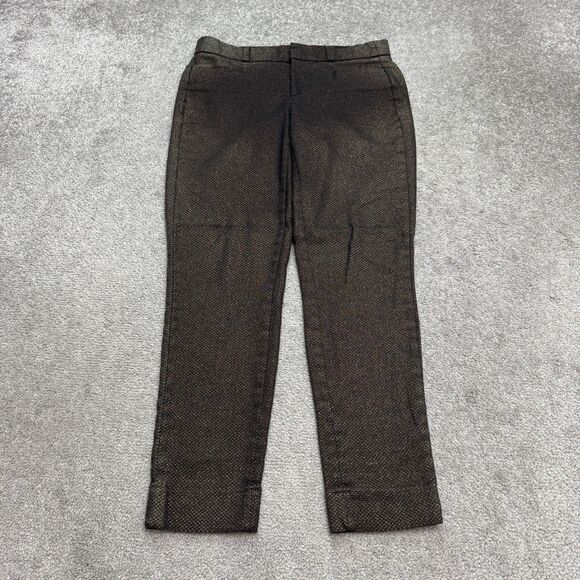 Banana Republic Pants - Banana Republic Sloan Metallic Slim Fit Ankle Pants Women 2 Gold Bronze Textured
